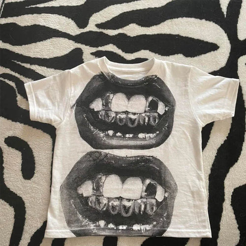 Punk Y2K Baby Short Sleeve Top Gothic Street T-shirt Women's Leisure