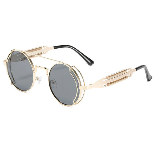 Old Metal Steampunk Flip Sunglasses Flip Men And Women Fashion Round