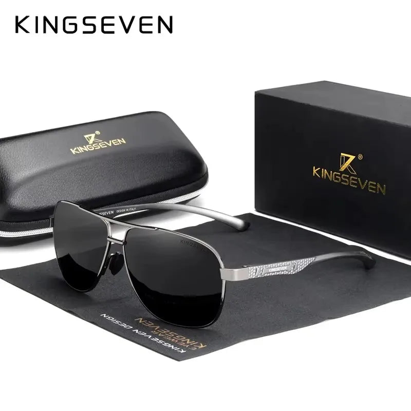 KINGSEVEN Polarized Aluminum Sunglasses Men UV400 HD Lens Pilot Eye
