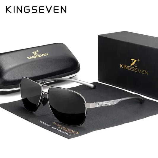 KINGSEVEN Polarized Aluminum Sunglasses Men UV400 HD Lens Pilot Eye
