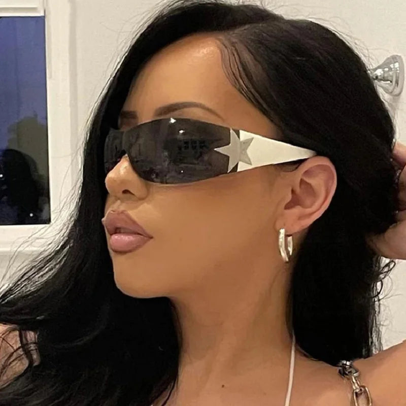 Fashion Sunglasses for Women Men Trendy Shield Wrap Around Sunglasses