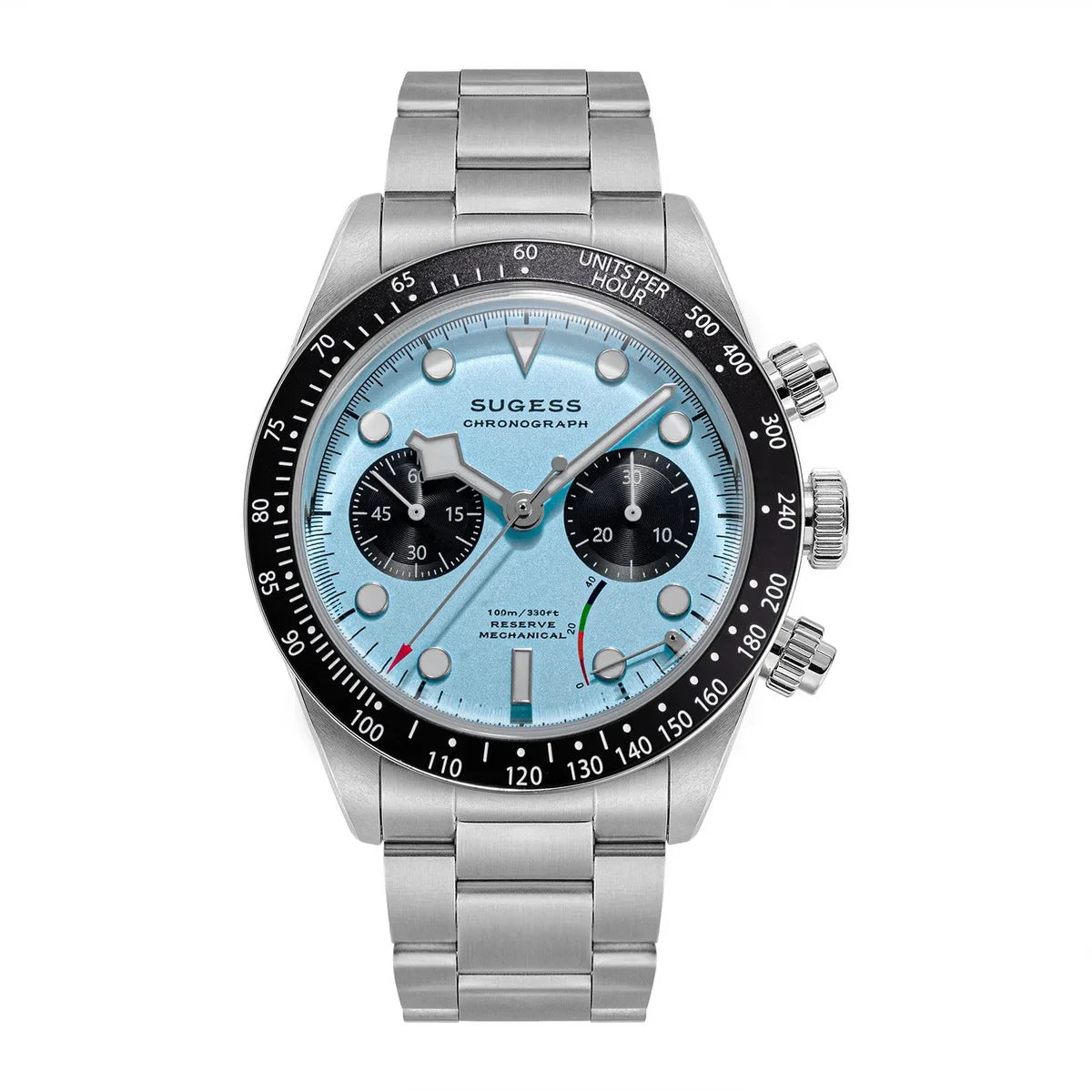 Sugess Chronograph Men Watch Original ST1907 Swanneck Pilot Mechanical Wristwatches Domed Sapphire Crystal Dopamine S457 2025new