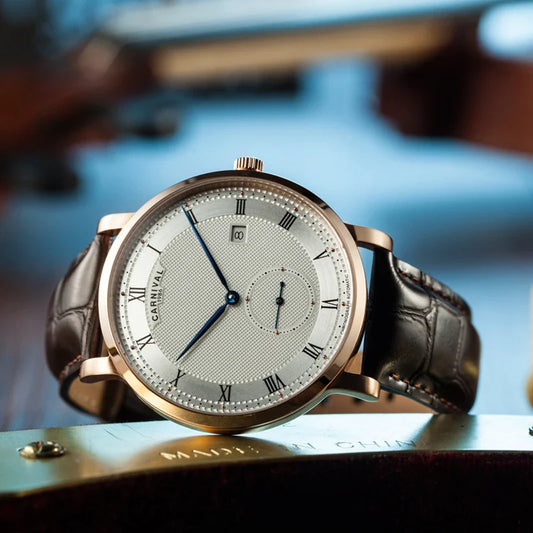 Carnival Brand Luxury Watches for Men Fashion Waterproof Rose Gold Silver Calendar Automatic Mechanical Wristwatch Reloj Hombre