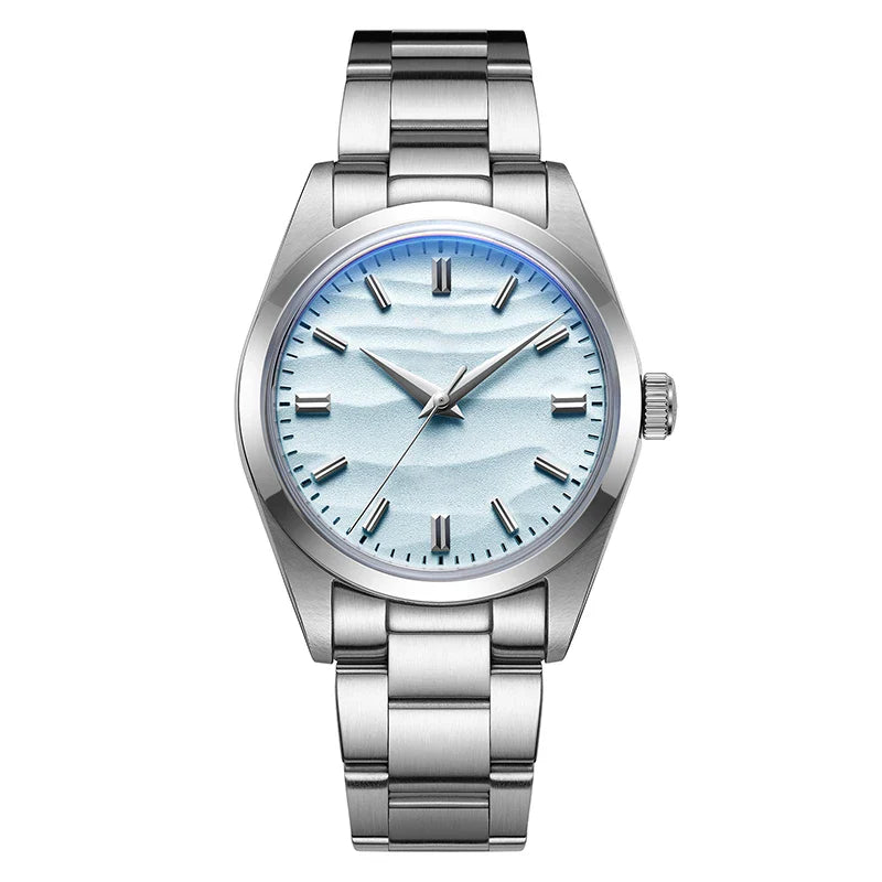 ADDIESDIVE Hot Sale AD2030 Without LOGO Watch Stainless Steel 100M Waterproof Quartz Watches 3D Sand Dial Men's Wristwatch Dress