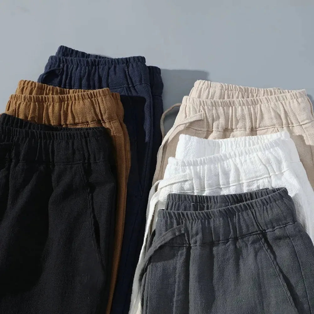 Men Shorts for Men Cotton Linen Casual Breathable Beach Shorts Men's