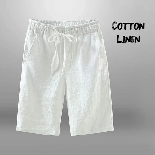 Men Shorts for Men Cotton Linen Casual Breathable Beach Shorts Men's