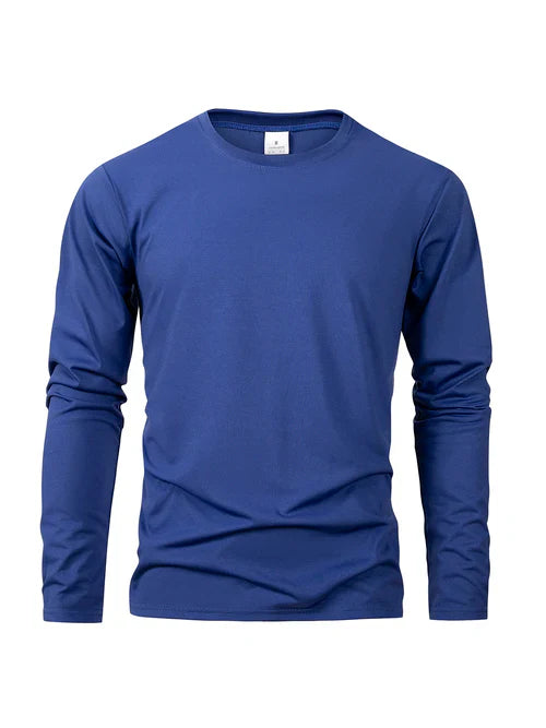 Spring Autumn Men‘s T-shirts Long Sleeve Casual Tops Solid Color High
