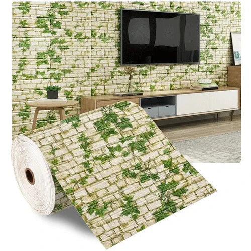 3D Self-Adhesive Wallpaper Continuous Waterproof Brick Wall Stickers