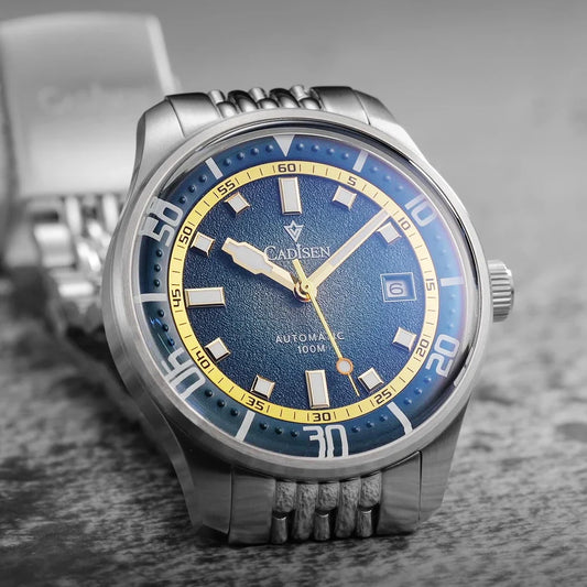 CADISEN Automatic Mechanical Watch Man Silver Business Casual Waterproof Watch Japan MIYOTA 8215 Movement Domed Glass Mens Watch