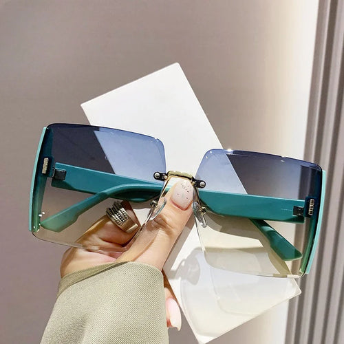 Women Fashion Rimless Beach Gradient Sunglass Original Lady Retro