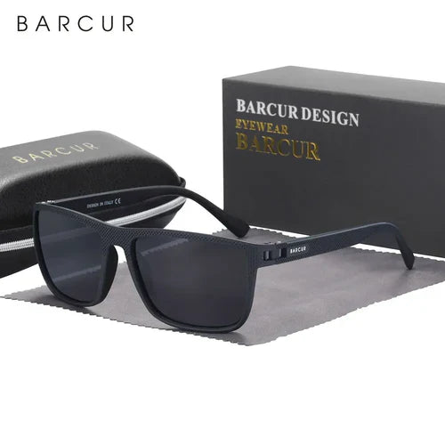 BARCUR Design TR90 Sunglasses Men Polarized Light Weight Sports Sun