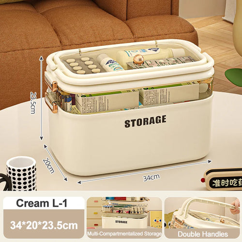 3/4 Layers Large Capacity Family Medicine Organizer Storage Box
