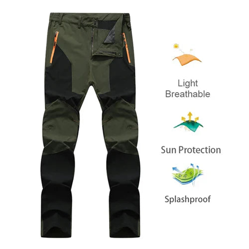 TRVLWEGO Men Summer Sports breathable Pants Hiking Trousers Camping