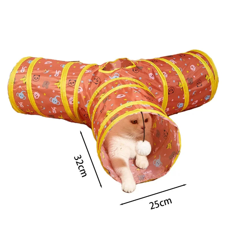 Hot Foldable Cat Tunnel Tube Interactive Fun Kitty Training Toy Boredom Buster for Puppy Kitten Pet Supplies Cat Accessory