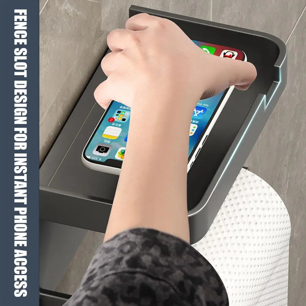 Wall Mounted Toilet Paper Holder Rustproof Thickened Plastic Storage