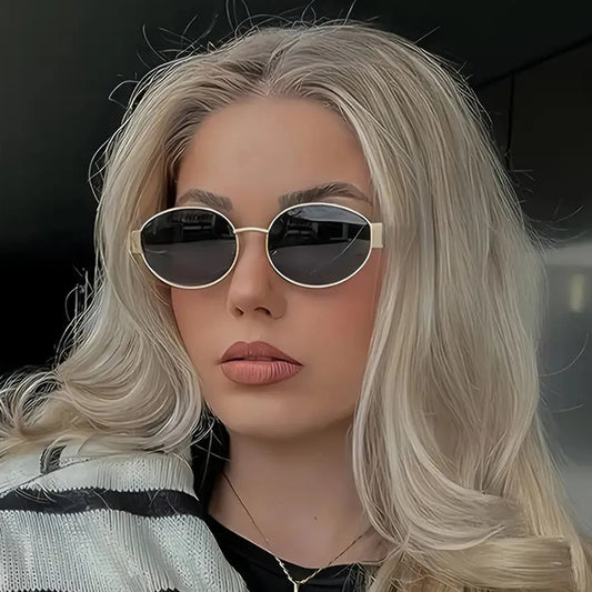 Retro Small Oval Sunglasses Men Women Luxury Metal Round Sun Glasses