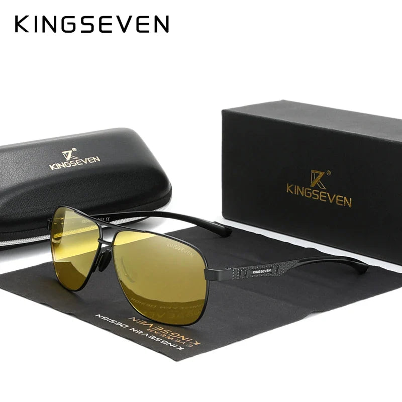 KINGSEVEN Polarized Aluminum Sunglasses Men UV400 HD Lens Pilot Eye