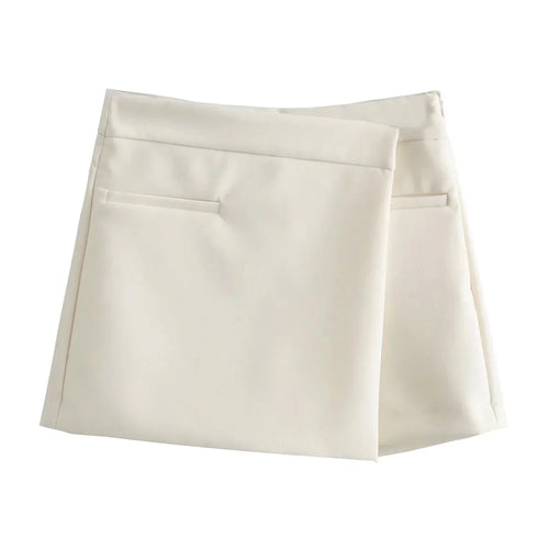 TRAFZA Vintage Split Mini Shorts Skirt Women Fashion 2025 Front