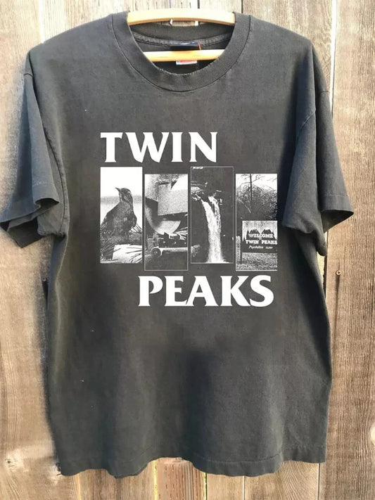 Remake Twin Peaks Basic Charcoal T shirt Retro style classic tee S-4XL