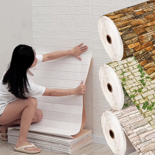 70cm*1m 3D Self-adhesive Wall Sticker Imitation Brick Bedroom Home