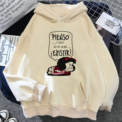 Mafalda hoodie graphic patterned funny youthful teen tracksuits