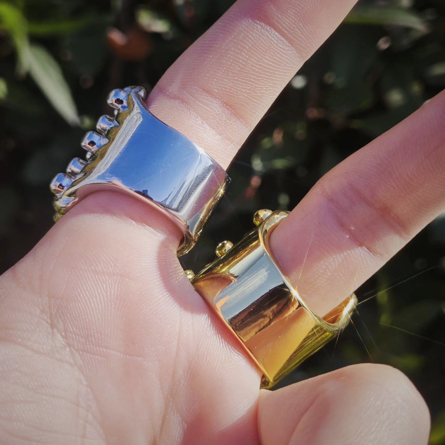 Retro Unique Design Rings Punk Jewelry Keeper Ring Hip Hop Gift Lava Concavoconvex Exaggerated Gold Rings for Men Silver Color