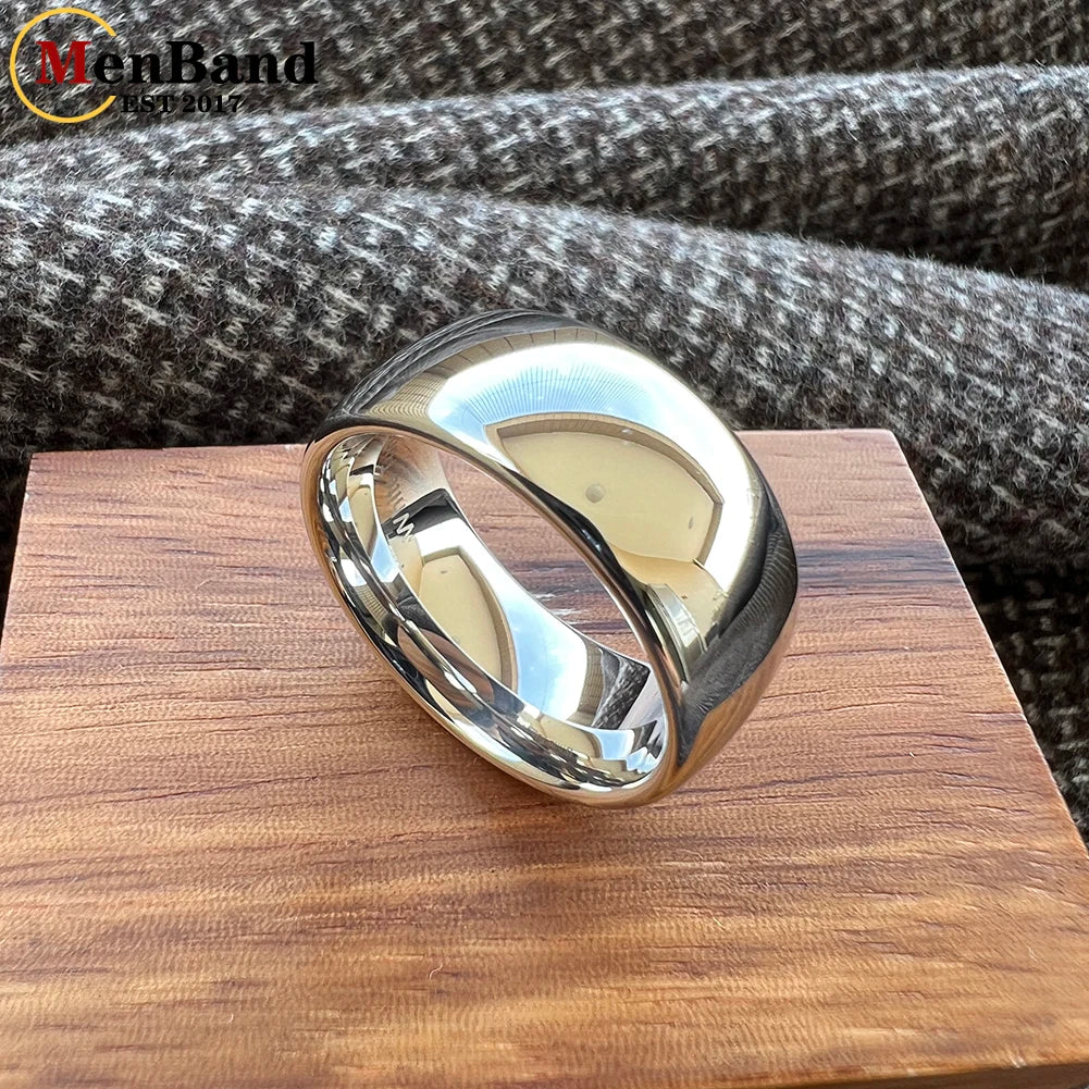 MenBand Classic 10mm Men Tungsten Rings Wedding Band Fashion Jewellery Dome High Polishing Comfort Fit 7-15
