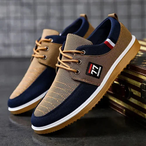 2025 Men's casual shoes Vulcanized Work loafers Mesh Lightweight Man