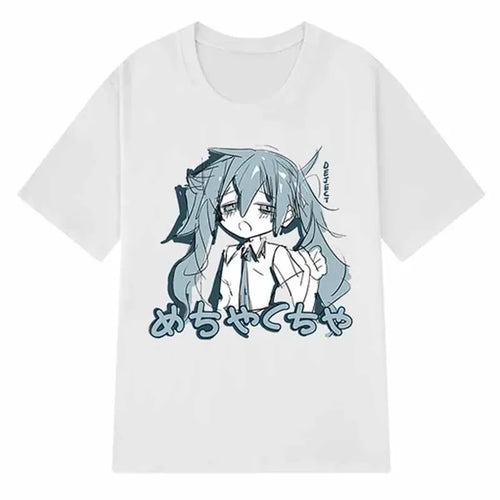 Japanese Y2K Anime Women T-shirt Cotton Loose Streetwear Casual Tees