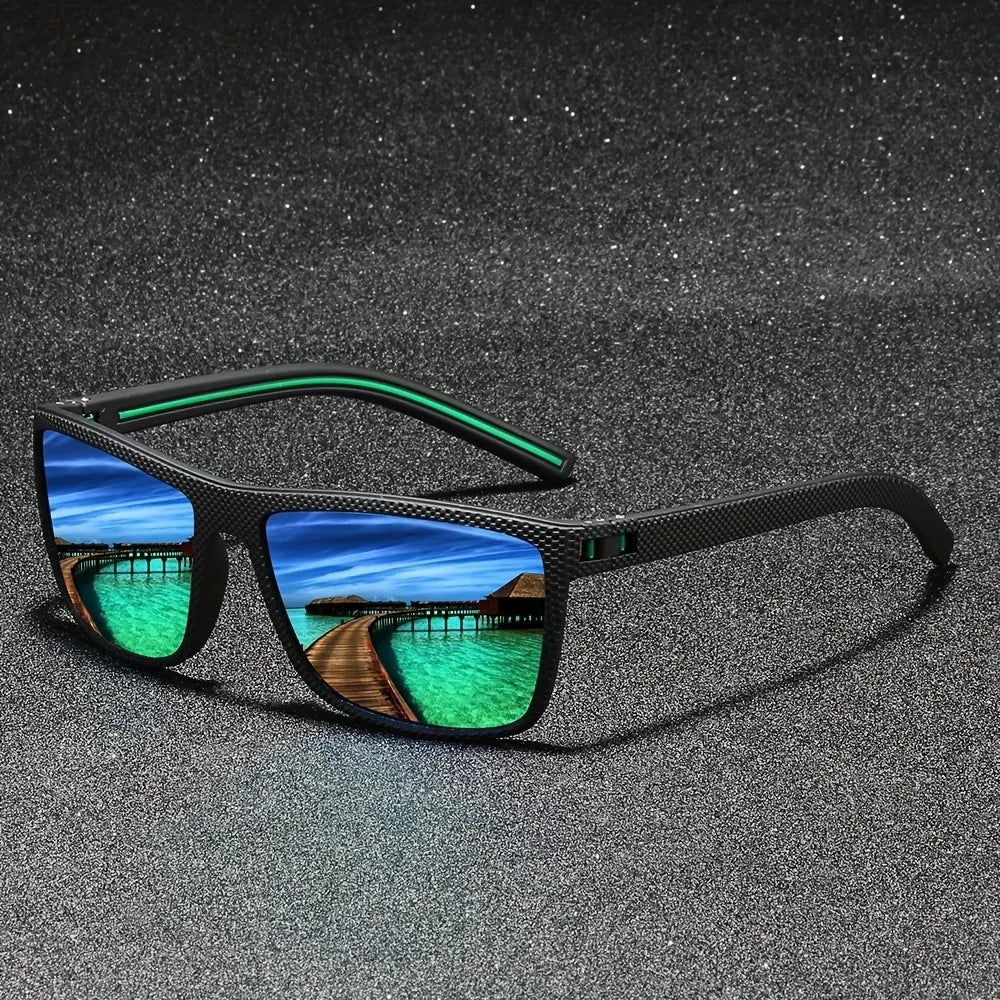 Fashion Nail Decoration Vintage Square Polarized Sunglasses Men Women
