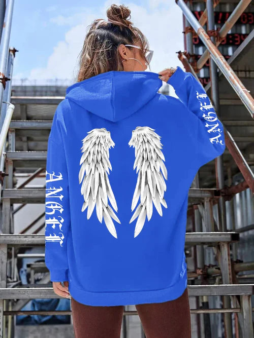 Beautiful Angel Wings Printed Hoodies Women Warm Comfortable Casual