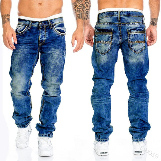 Mens Jeans Brands Straight Stretch Slim Jean Homme Pantalones Hombre