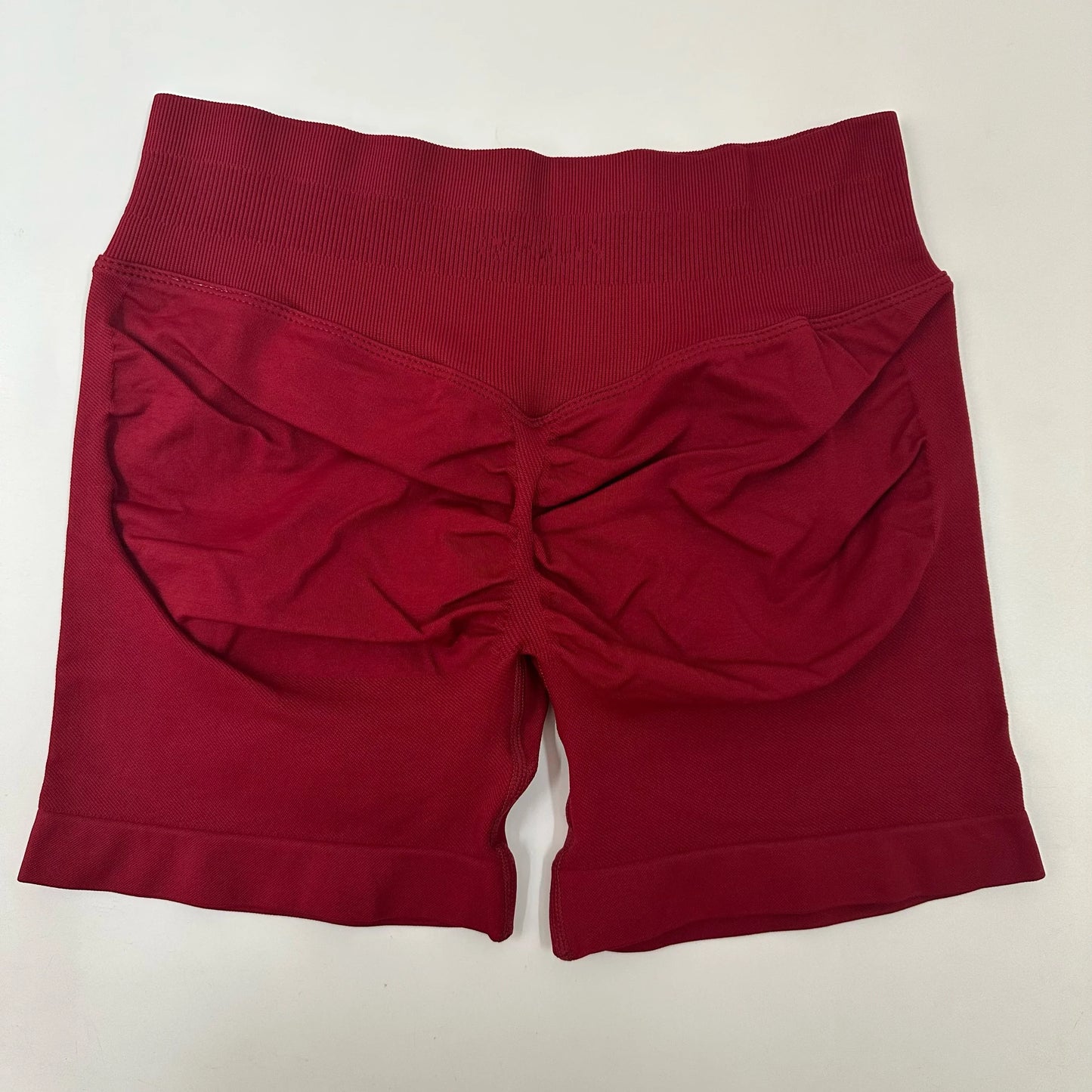 No Logo Yoga Shorts Low Ribbed Waist Band Yoga Shorts Seamless Scrunch Bum Workout Gym Shorts Booty Hight Stretch Running Shorts