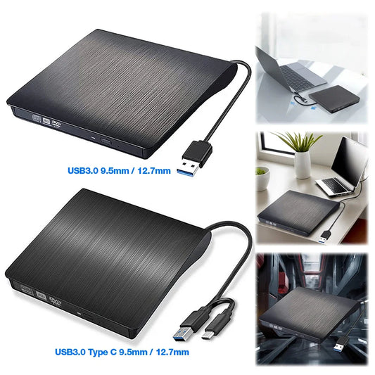 Optical Drive Case USB 3.0/USB 3.0 + Type-C 9.5mm/12.7mm Slim DVD