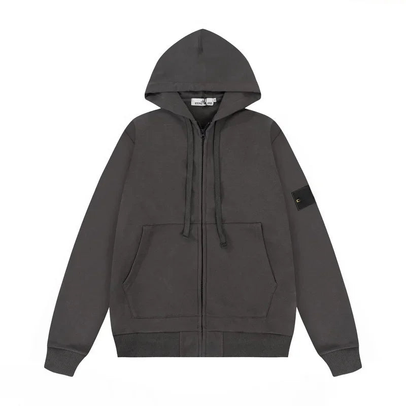 Couple Hoodie Zipper Casual Shirt Men's Women's Cotton Full Sleeve Streetwear Spring Summer High Version Island Theme