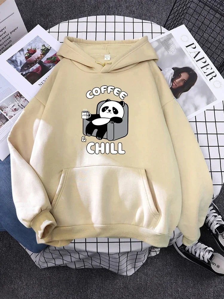 Pullover For Woman Fashion Korean Round Neck Hoodie Female Panda Sleeps Print New  Women'S Sweatshirt Warm