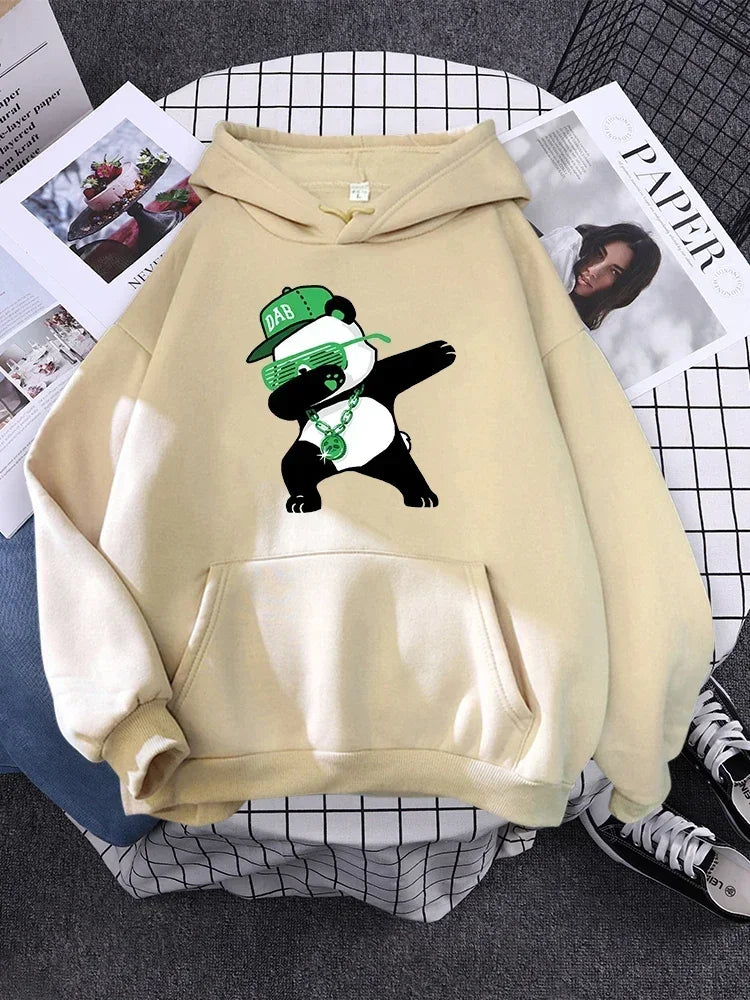 Pullover For Woman Fashion Korean Round Neck Hoodie Female Panda Sleeps Print New  Women'S Sweatshirt Warm