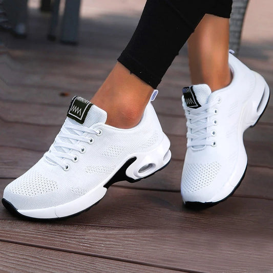 Women Casual Shoes Breathable Walking Mesh Flat Shoes Platform