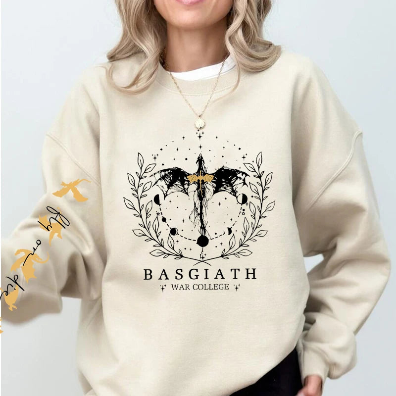 Fourth Wing Sweatshirt Women Pullover Basgiath War College Crewneck