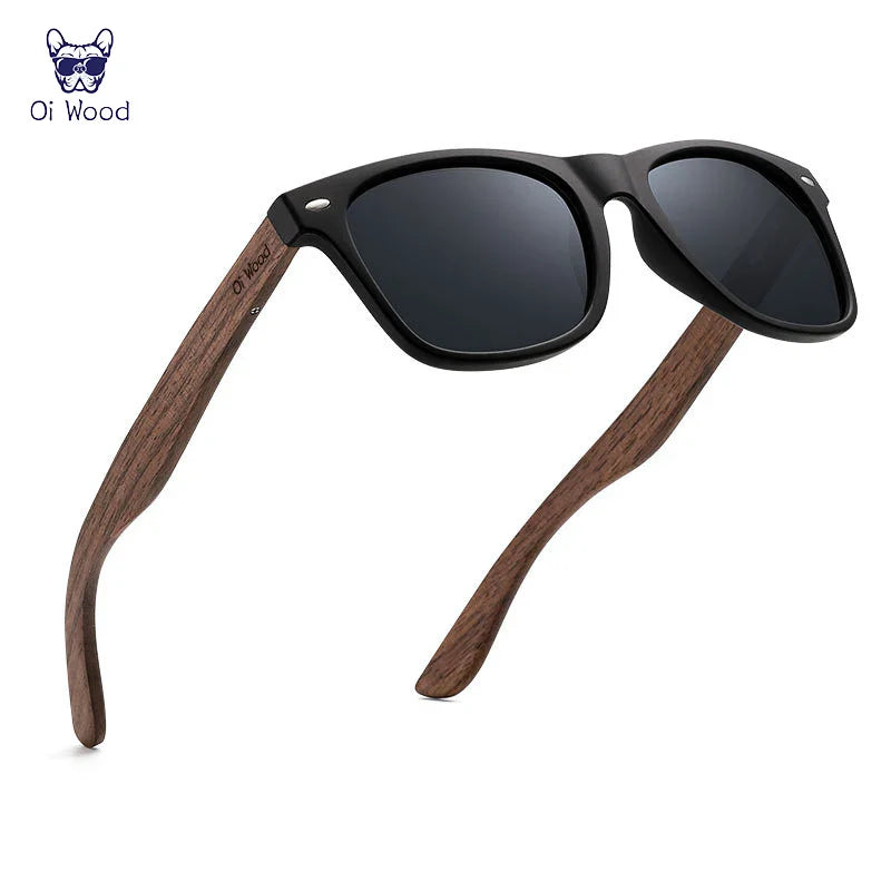 Oi Wood Brand Natural Wooden Sunglasses Men Polarized Fashion Sun