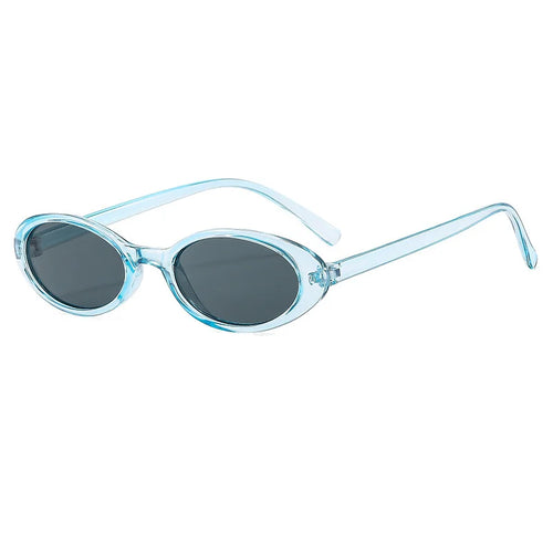 New Small Oval Sunglasses Women Men Trendy Vintage Hip Hop Cat Eye Sun