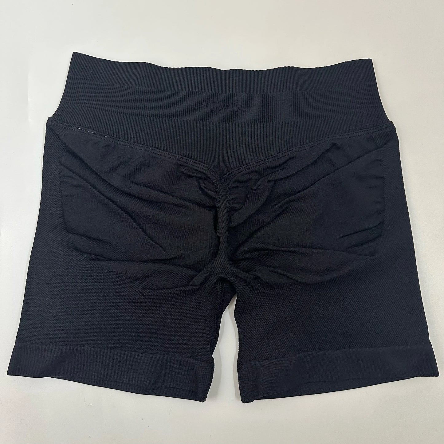 No Logo Yoga Shorts Low Ribbed Waist Band Yoga Shorts Seamless Scrunch Bum Workout Gym Shorts Booty Hight Stretch Running Shorts