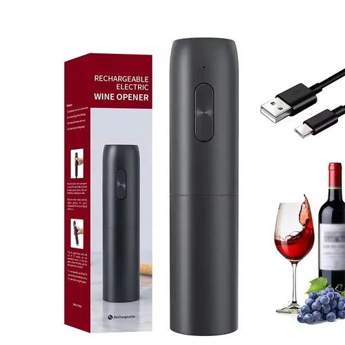 Electric Wine Opener Set with Corkscrew, Stopper, and Pourer -