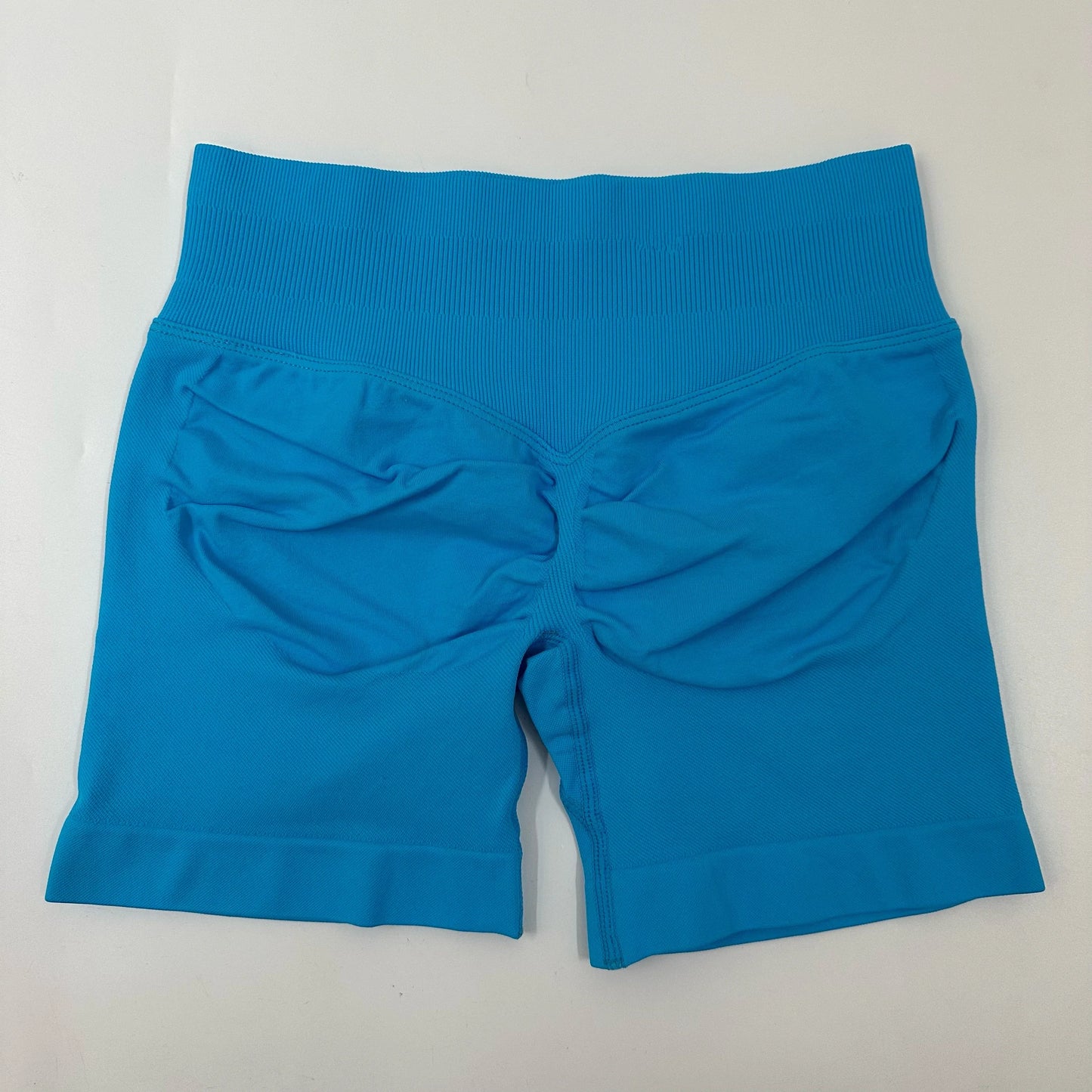 No Logo Yoga Shorts Low Ribbed Waist Band Yoga Shorts Seamless Scrunch Bum Workout Gym Shorts Booty Hight Stretch Running Shorts