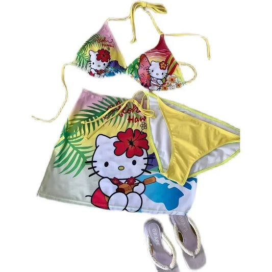 Hello Kitty Hawaii split swimsuit suit for women in summer kawaii hot