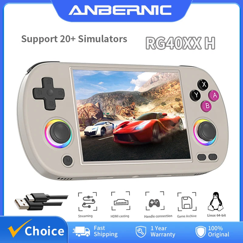 ANBERNIC RG40XX H Handheld Game Console Linux 64-bit System 4.0 inch