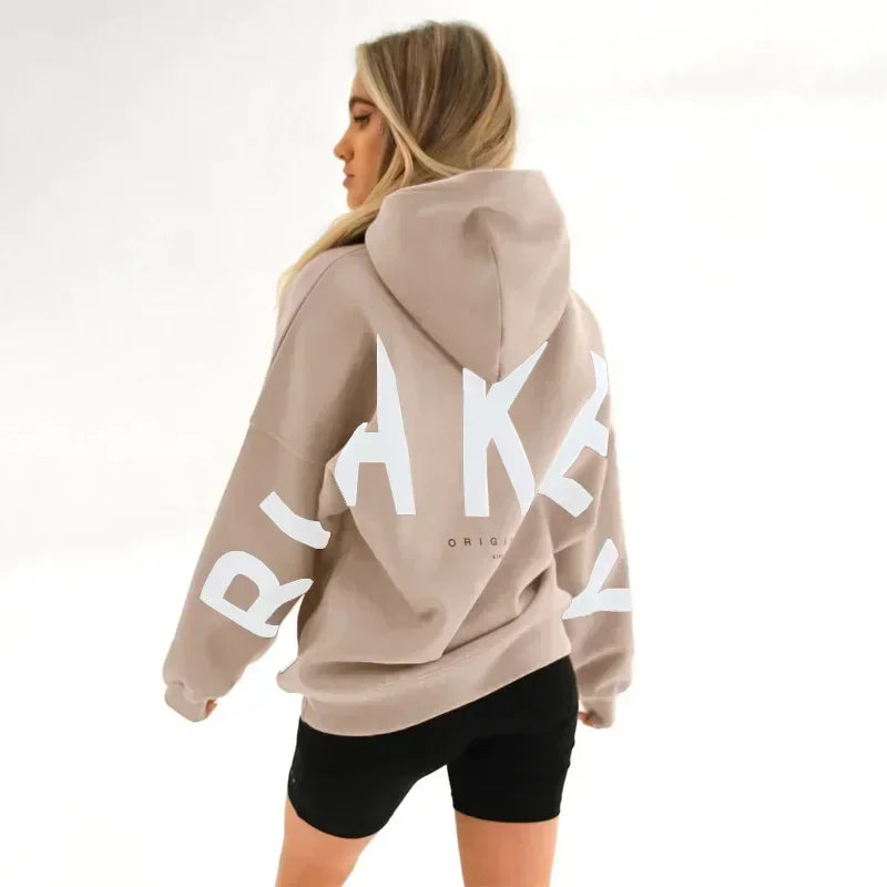 2025 New High Quality Women's Hoodie Autumn Winter Fashion Printed Thickened Versatile Long Sleeve Loose Casual Women's Top