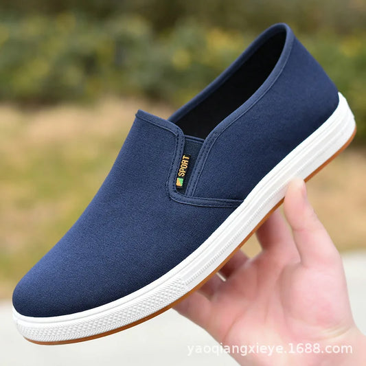Men Canvas Shoe Casual Sneaker for MenLight Slip-on Vulcanized