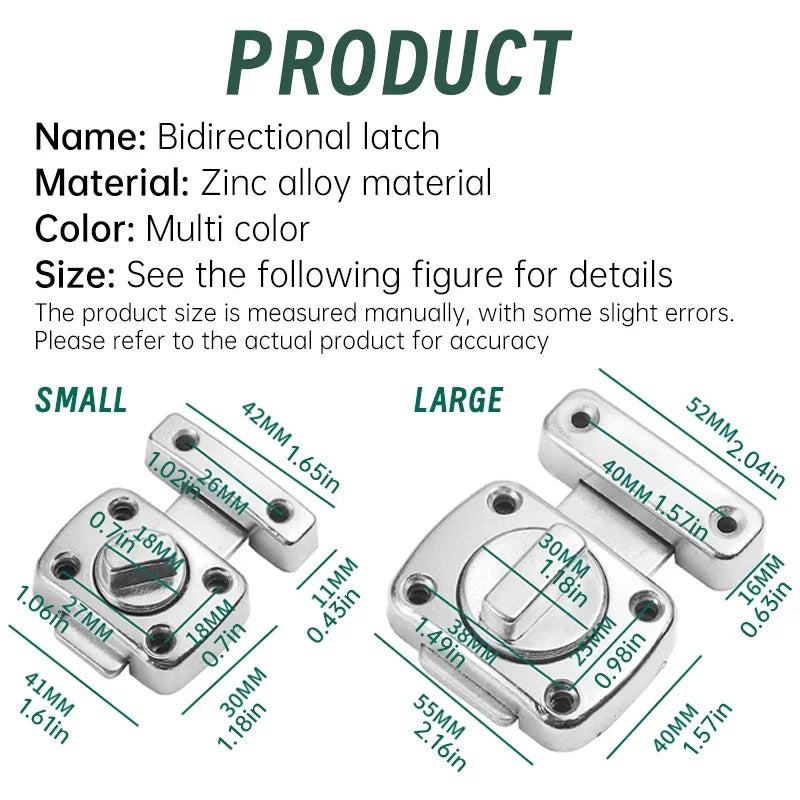 1pc Home Security Latch Rotate Bolt Latch Gate Latches Door Slide Lock