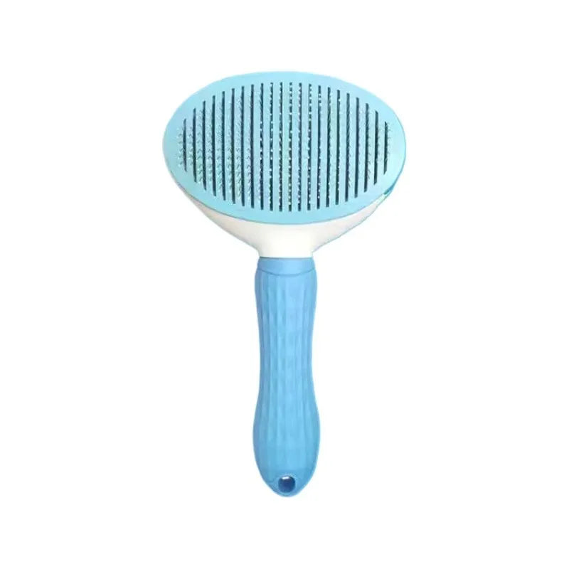 Cat Dog Grooming Brush Professional Deshedding Tool for Long-Haired Pets Anti-Tangle Stainless Steel Comb Ergonomic Handle